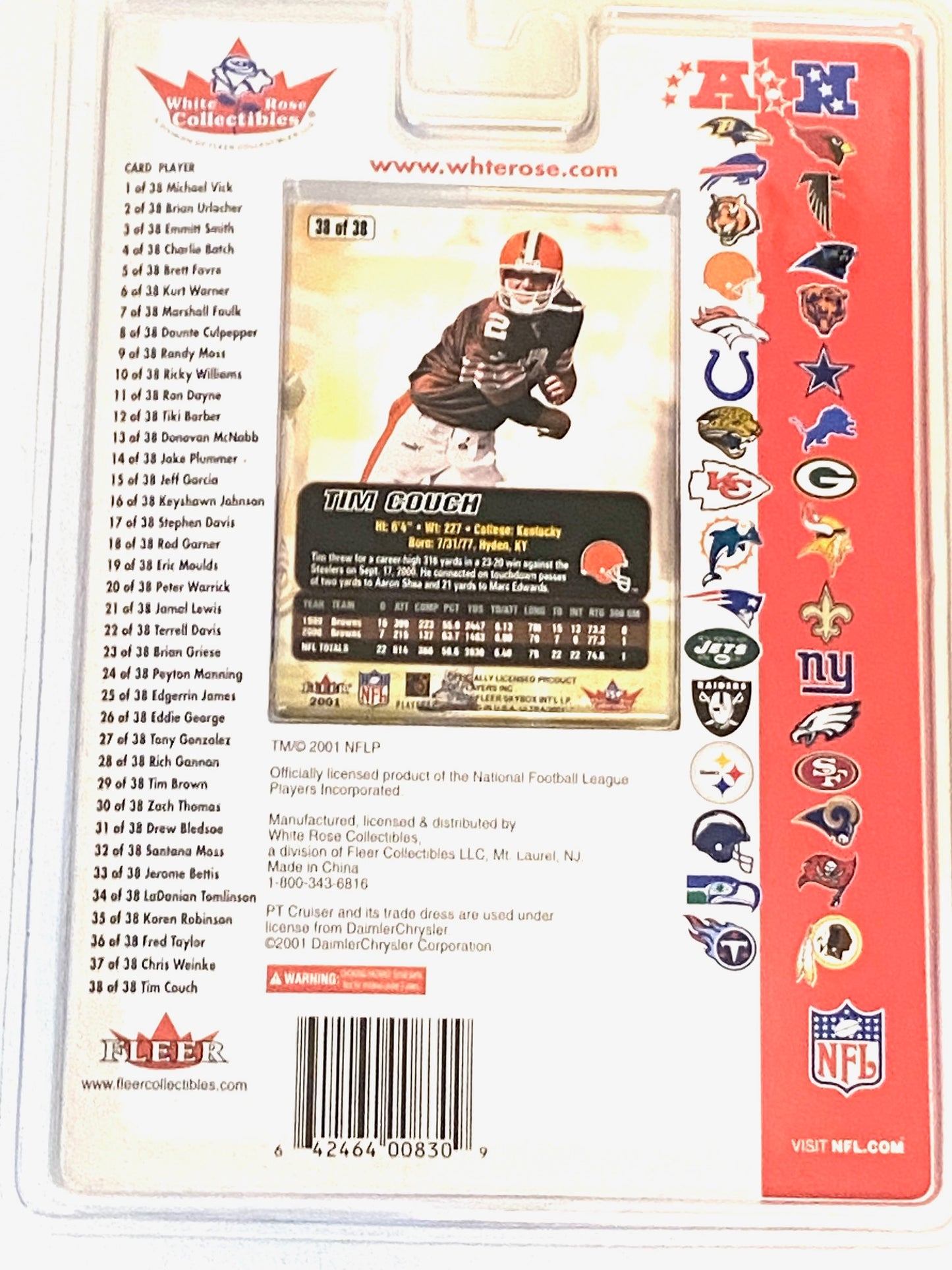 Tim Couch 2001 NFL Cleveland Browns Collectible NOS PT Cruiser