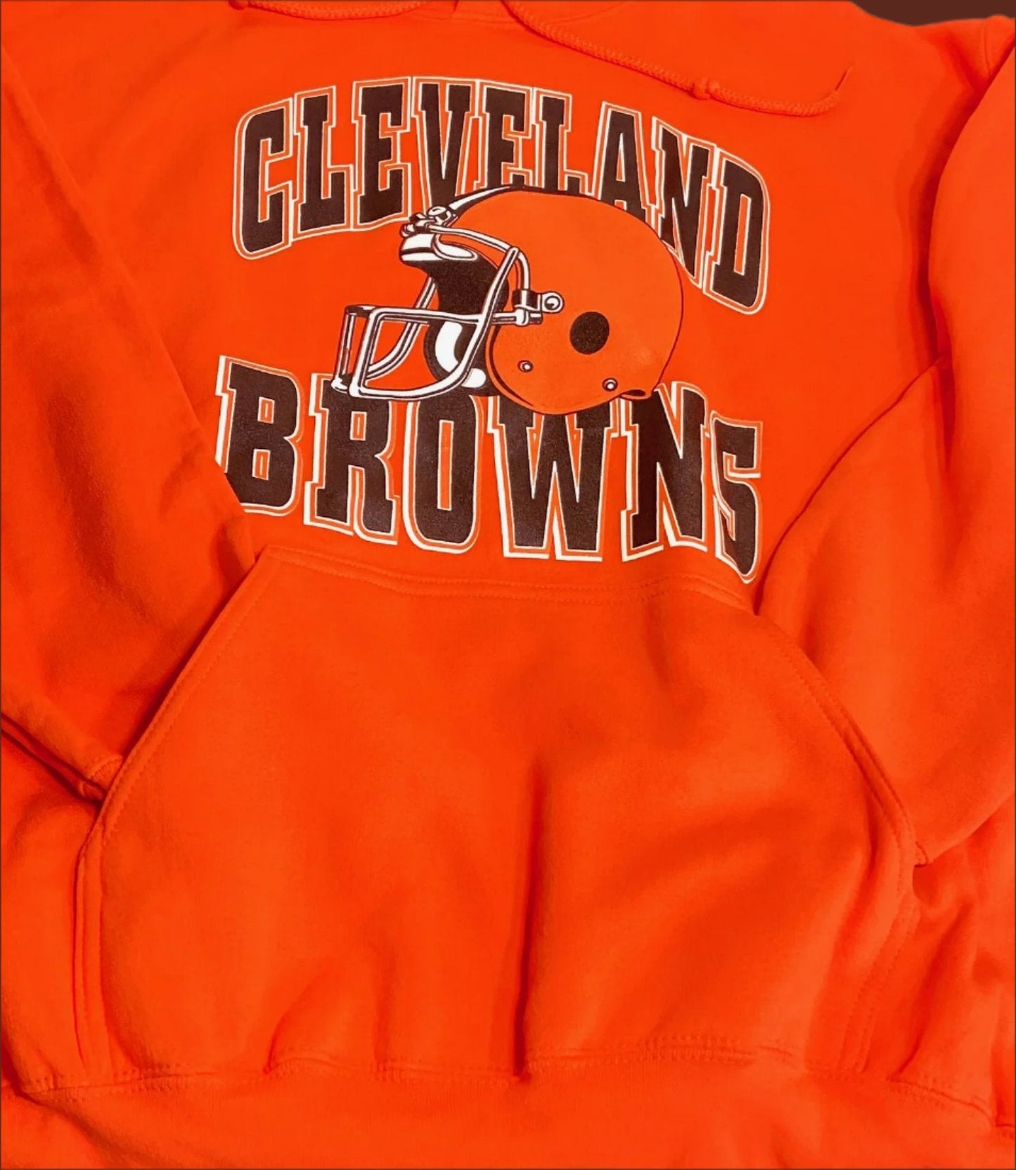 Cleveland Browns 1999 NFL Vintage Orange Hooded Logo NOS Sweatshirt