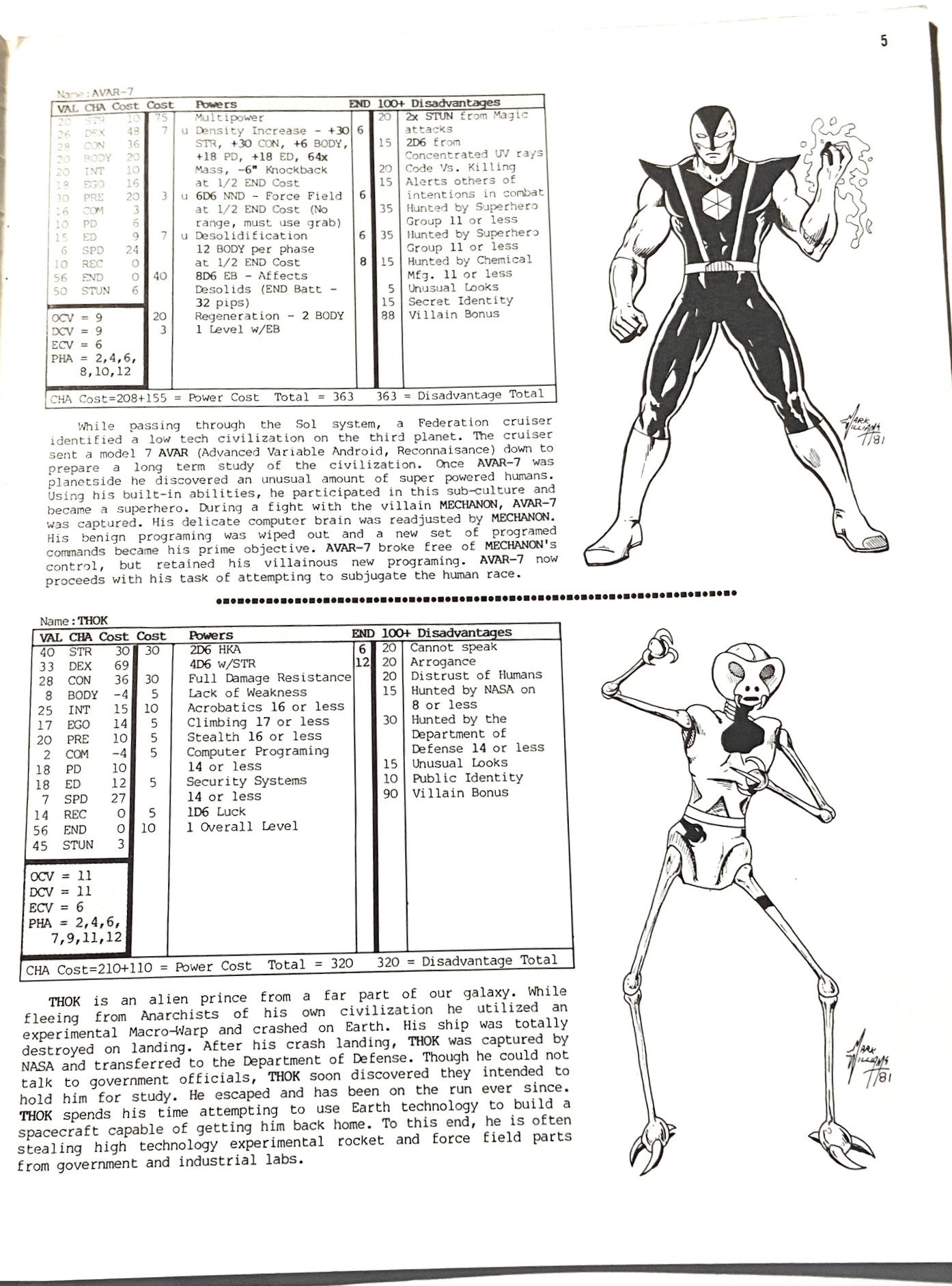 Enemies: "Supervillians for Champions" 1982