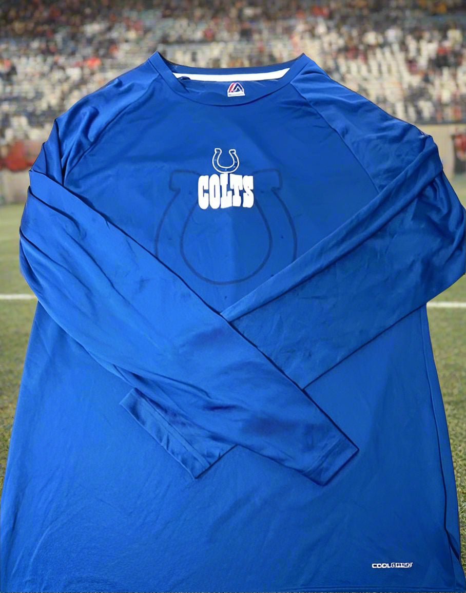 Indianapolis Colts NFL 2015 Adult Medium Blue Cool Base Used LS T-Shirt
