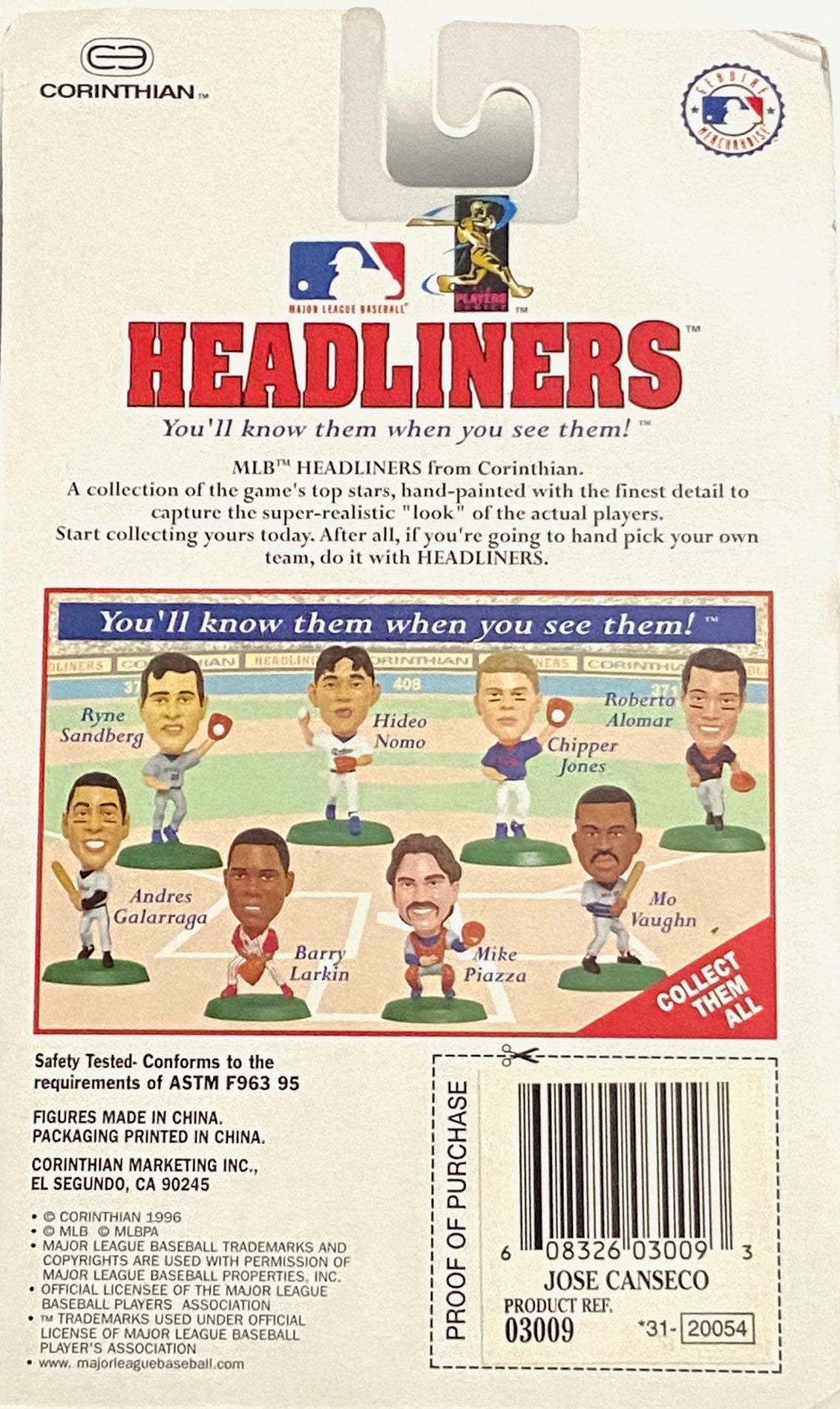 Jose Canseco 1996 MLB Boston Red Sox Headliner NOS Figurine