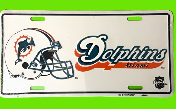 Miami Dolphins Vintage 1997 NFL Game Day NOS License Plate
