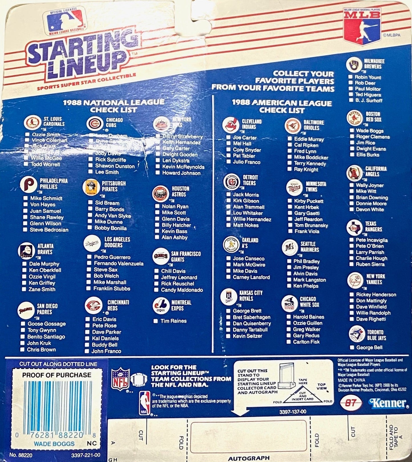 Wade Boggs 1988 Boston Red Sox MLB Starting Lineup NOS Figurine