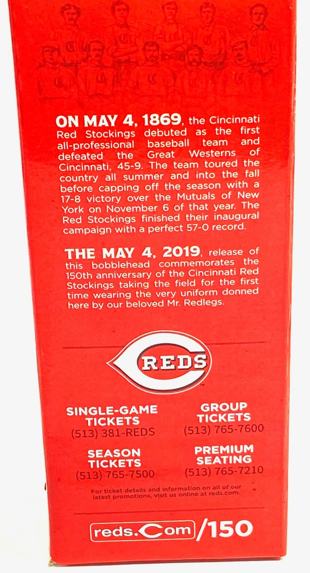 Cincinnati Red Stockings 2019 MLB "Mr. Redlegs" Used Bobblehead