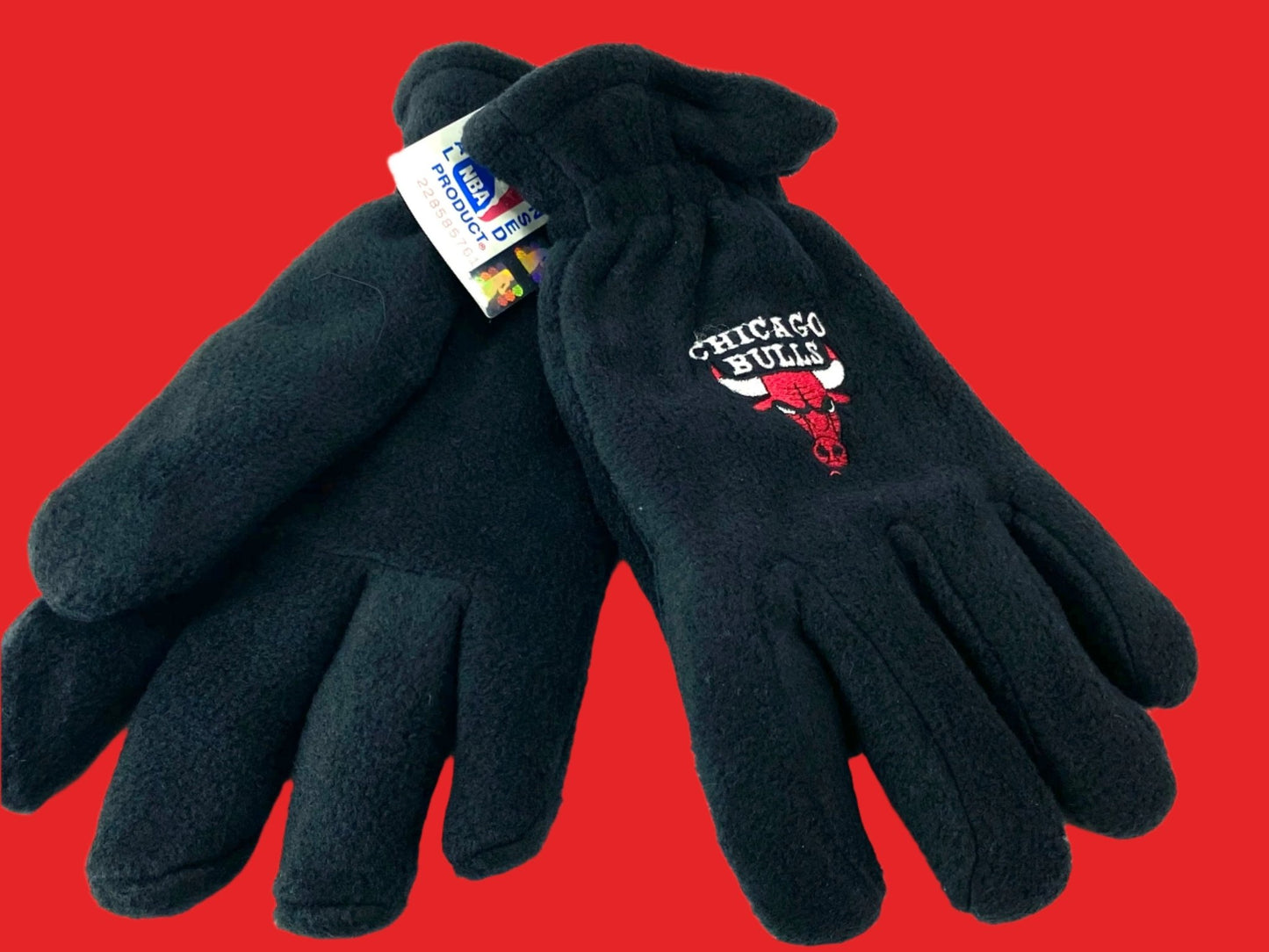 Chicago Bulls Vintage NBA Men's Black Fleece NOS Gloves