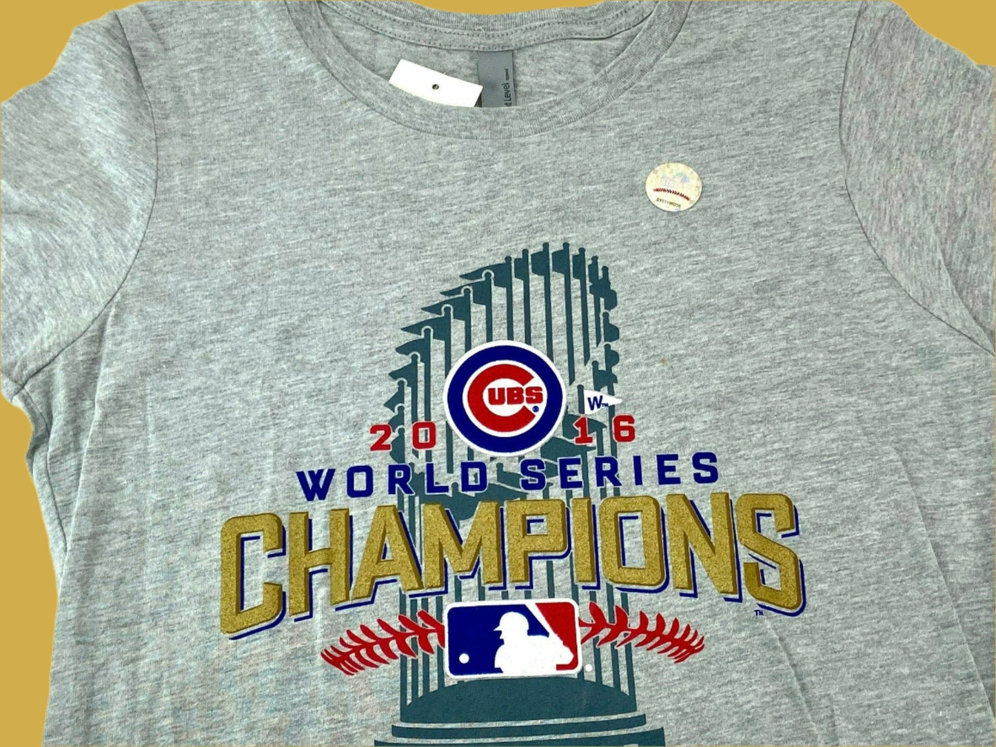 Chicago Cubs MLB 2016 World Champions Women's Gray NOS T-Shirt