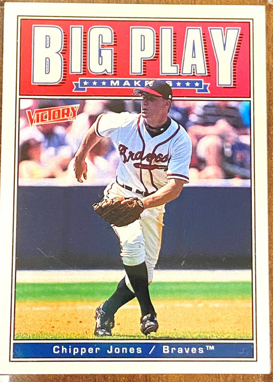 Chipper Jones 1999 MLB Used Plaque Big Play Maker Victory Card