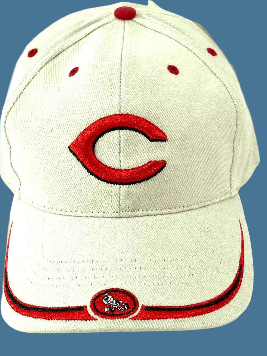 Cincinnati Reds Vintage MLB White "Stache" NOS Cap