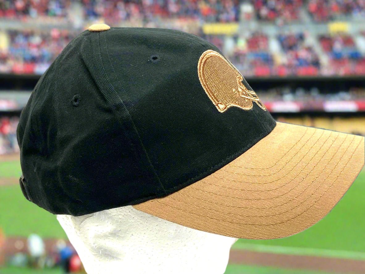 Cleveland Browns Vintage NFL Brown Logo On Black Crown NOS Cap