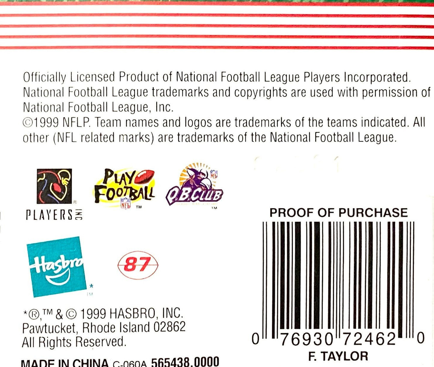 Fred Taylor 1999-2000 NFL Jacksonville Jaguars Starting Lineup NOS Figurine