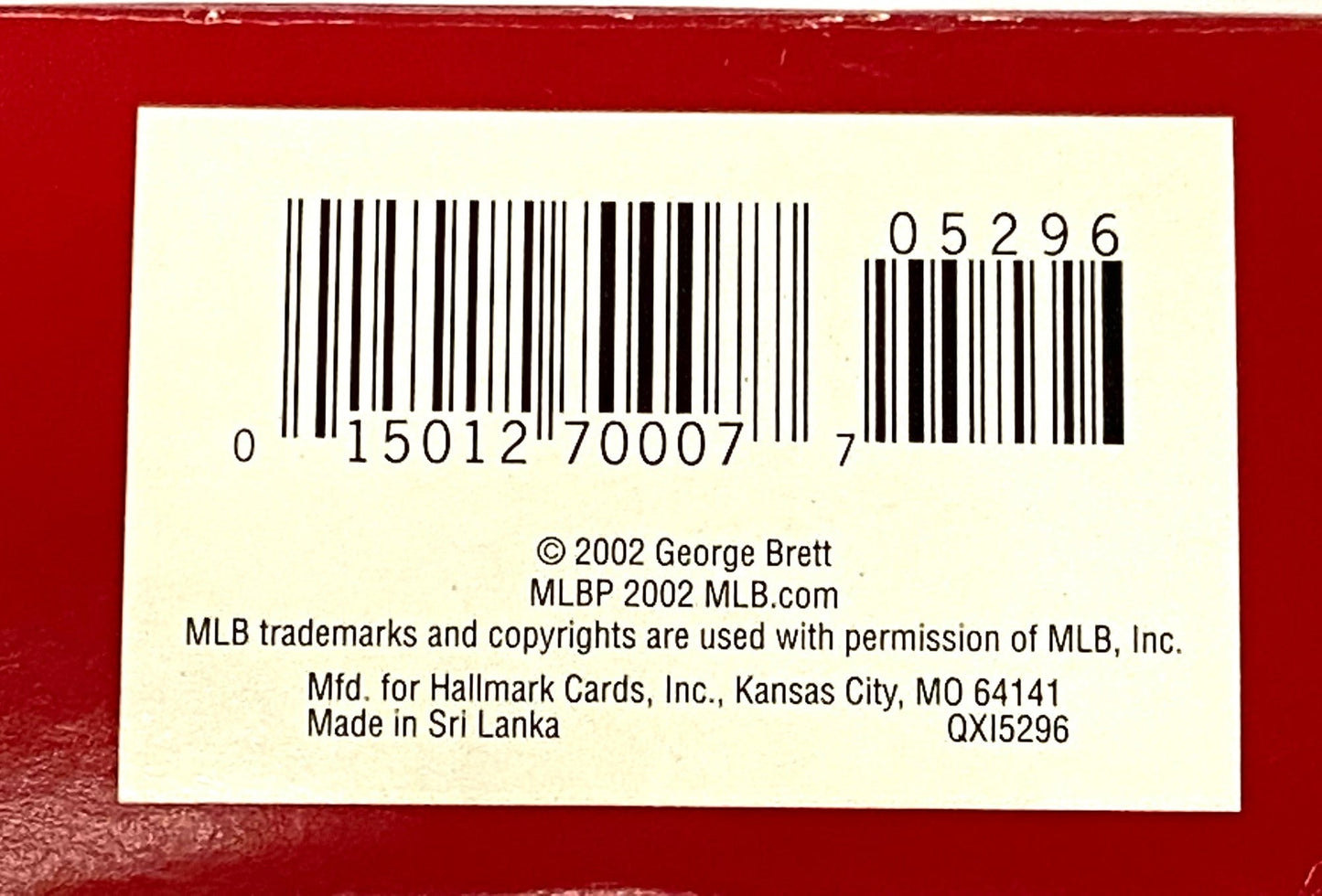 George Brett 2002 MLB Kansas City Royals Keepsake Used Ornament