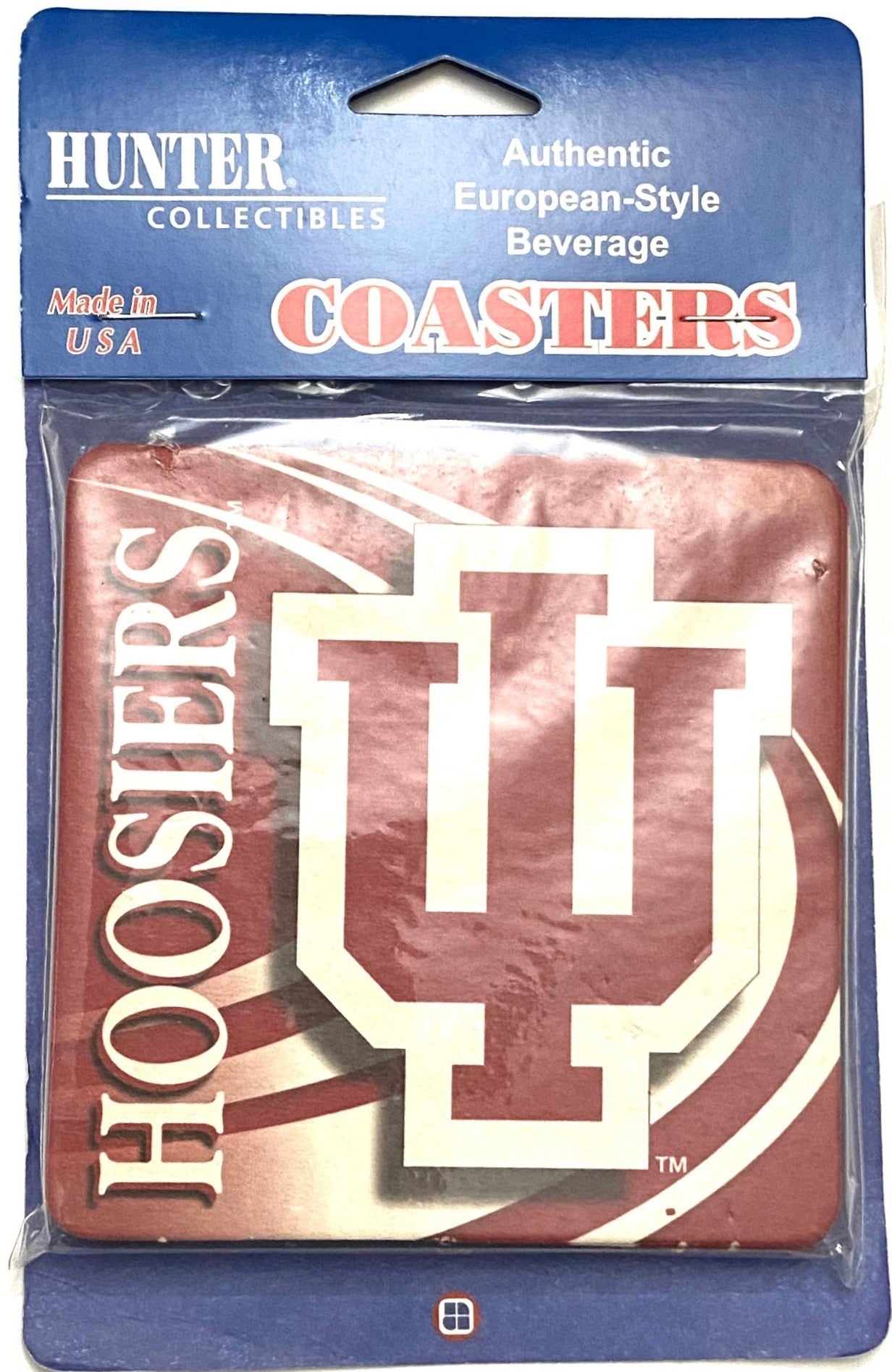 Indiana Hoosiers 4x4" Vintage NCAA European-Style Coasters NOS Pack of 6