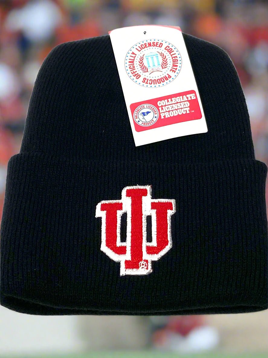 Indiana Hoosiers Vintage NCAA Embroidered Adult Black Knit NOS Hat