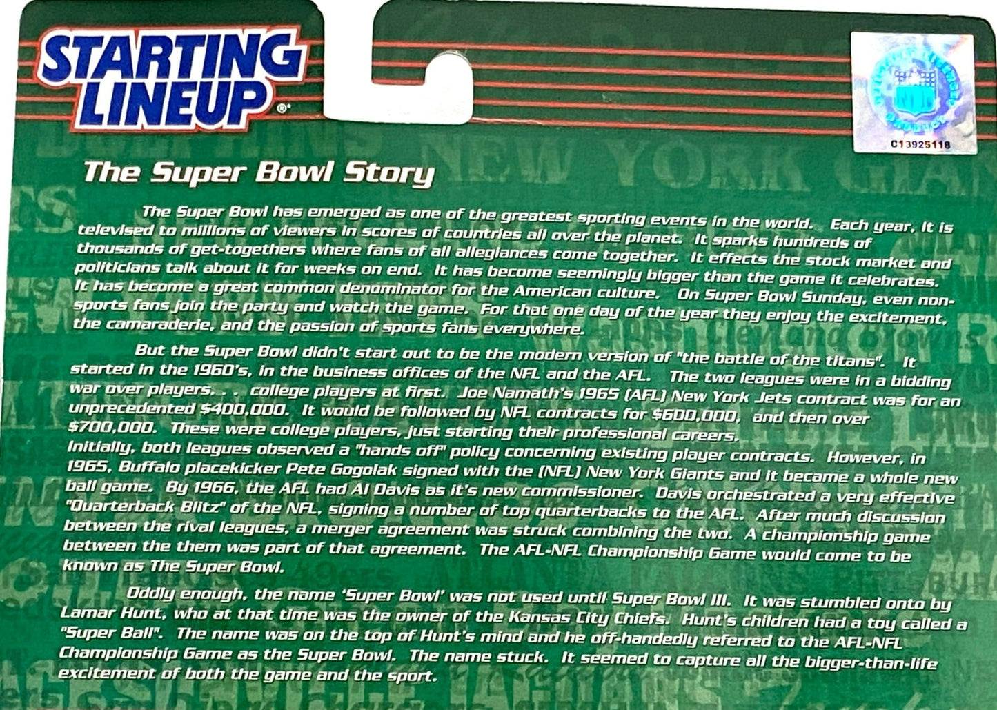 Jamal Anderson 1999-2000 Atlanta Falcons NFL Starting Lineup NOS Figurine