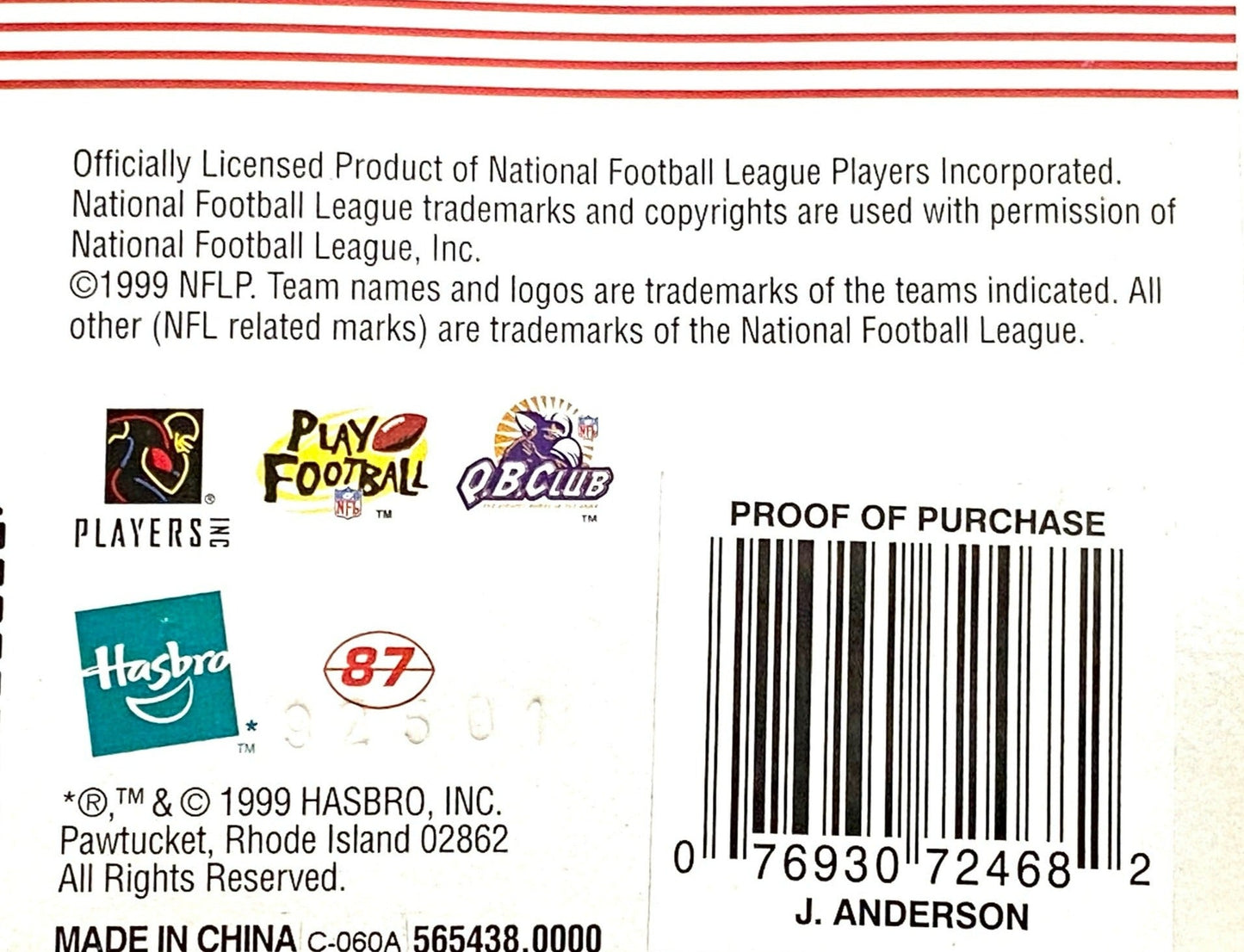 Jamal Anderson 1999-2000 Atlanta Falcons NFL Starting Lineup NOS Figurine