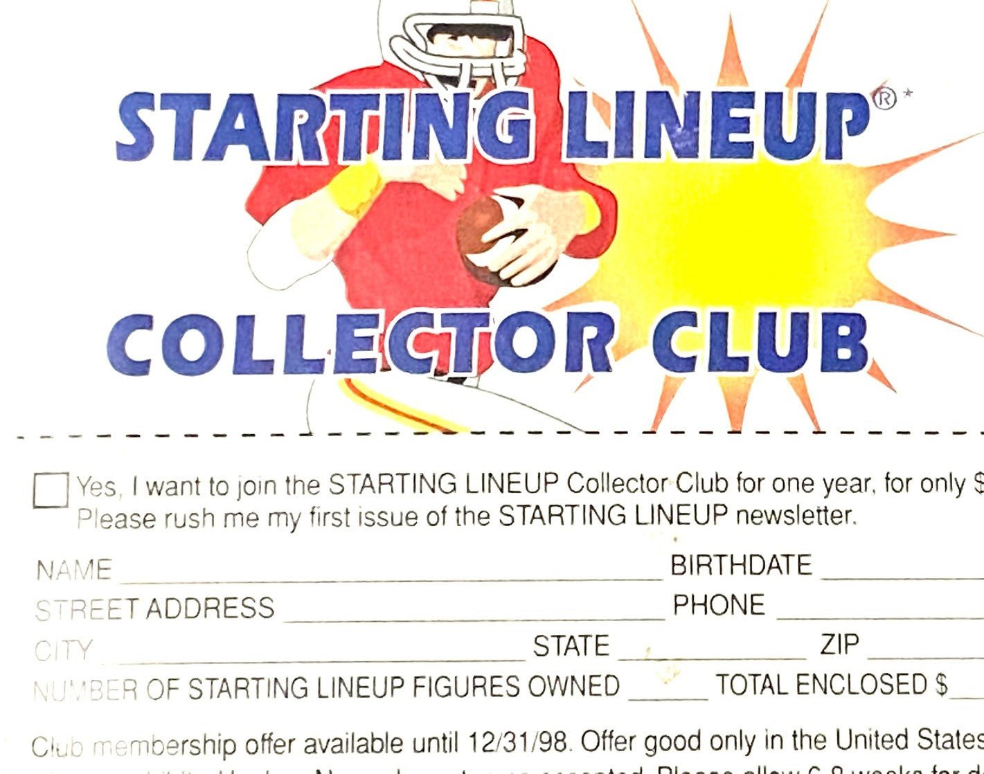 Kerry Collins 1997 NFL Carolina Panthers NOS Starting Lineup Figurine