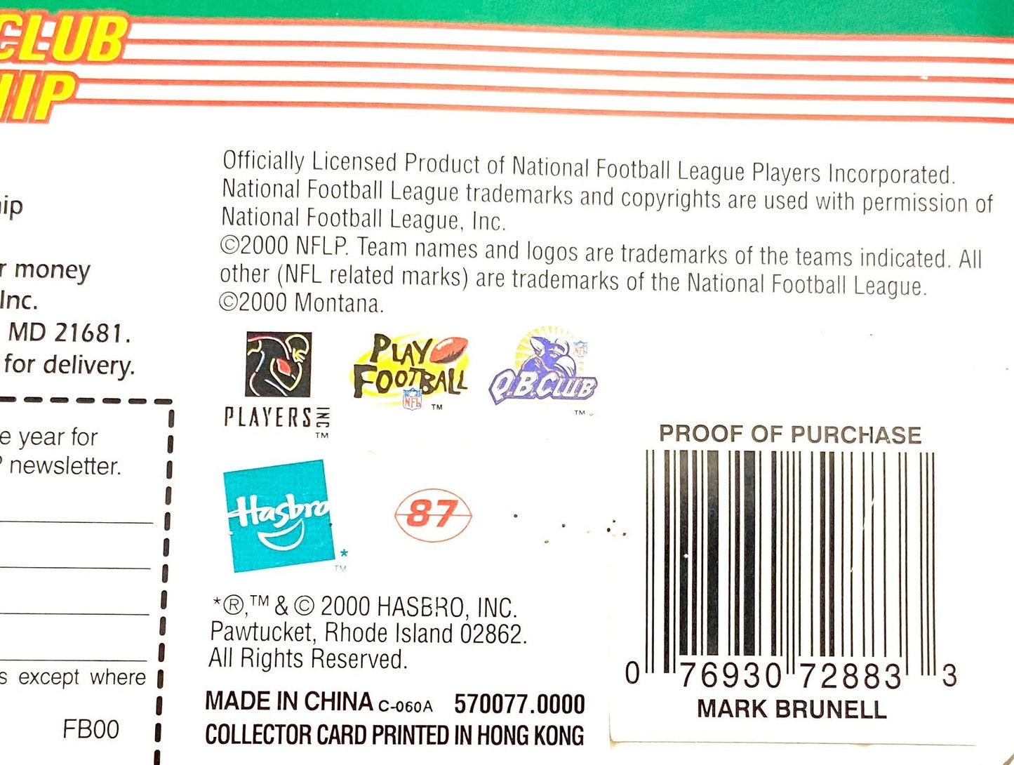 Mark Brunell 2000-01 NFL Jacksonville Jaguars Starting Lineup NOS Figurine