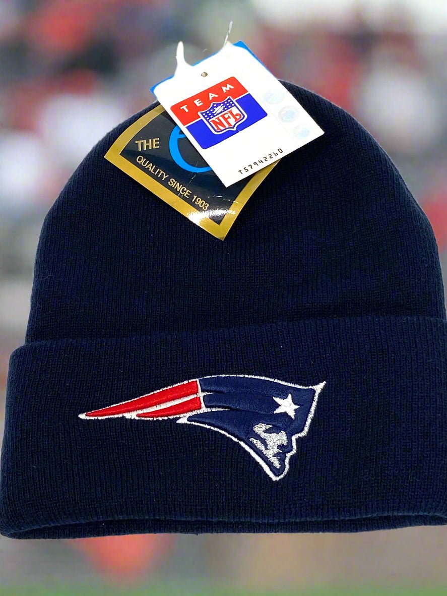 New England Patriots Vintage NFL Cuffed Navy Knit NOS Logo Hat