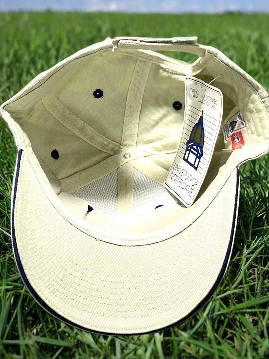 Notre Dame Vintage Adult NCAA Cotton White NOS Logo Cap