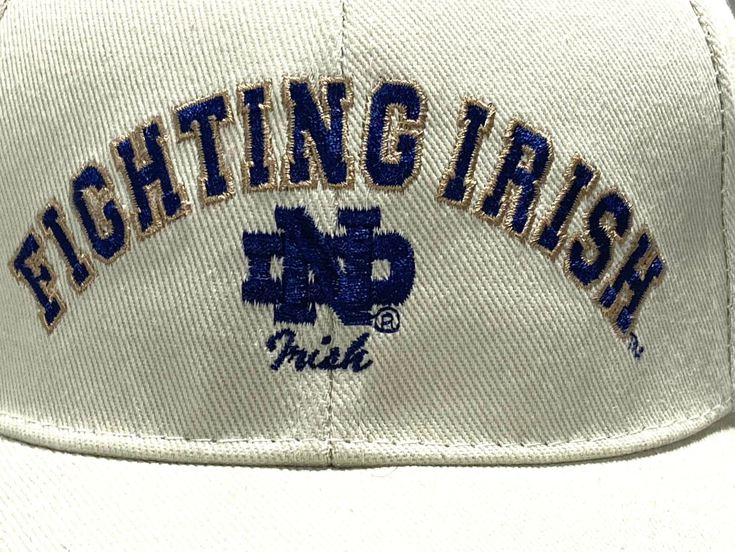 Notre Dame Vintage Adult NCAA Cotton White NOS Logo Cap