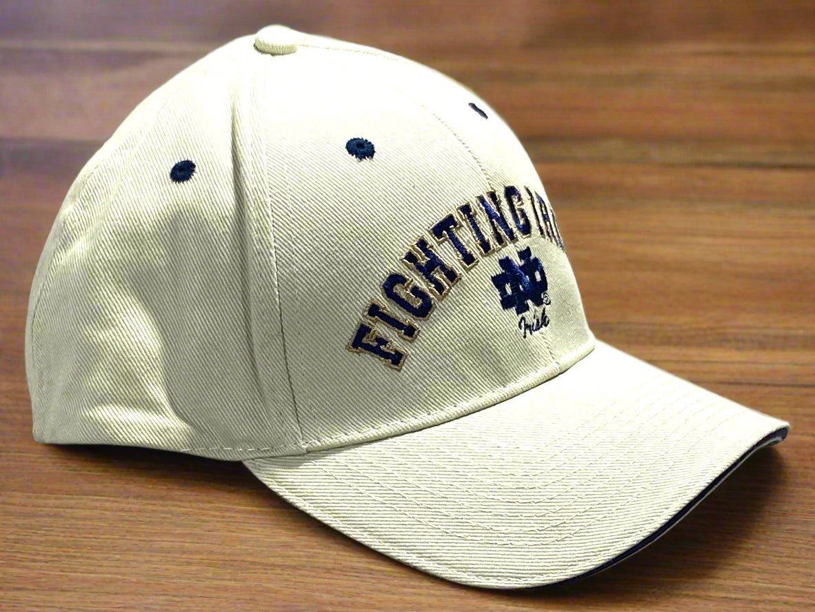 Notre Dame Vintage Adult NCAA Cotton White NOS Logo Cap