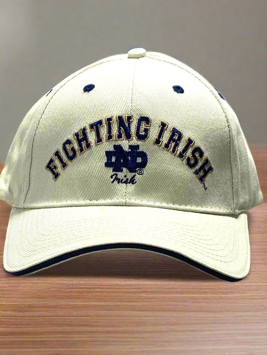 Notre Dame Vintage Adult NCAA Cotton White NOS Logo Cap