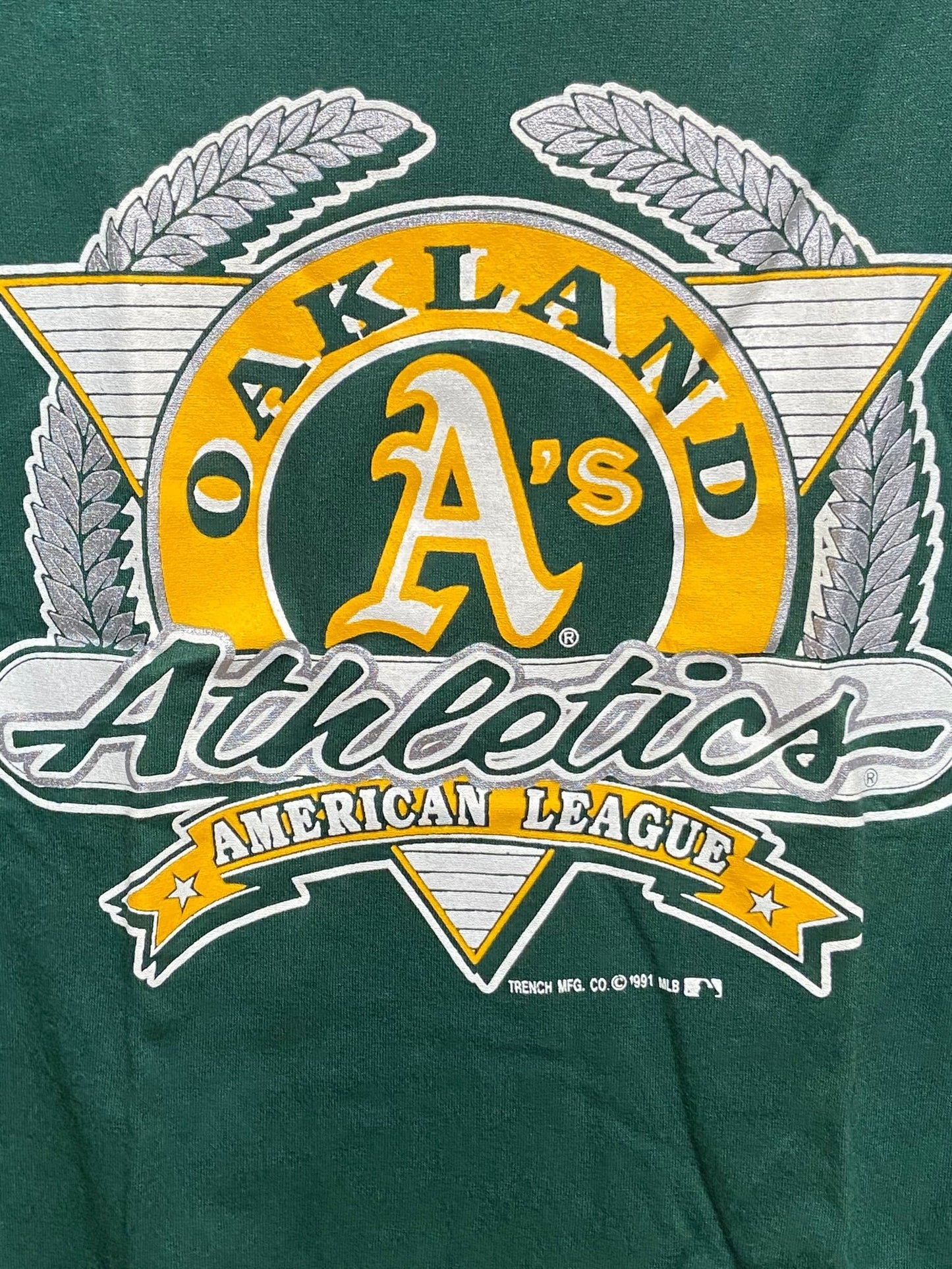 Oakland Athletics 1991 MLB Team Color Logo NOS T-Shirt
