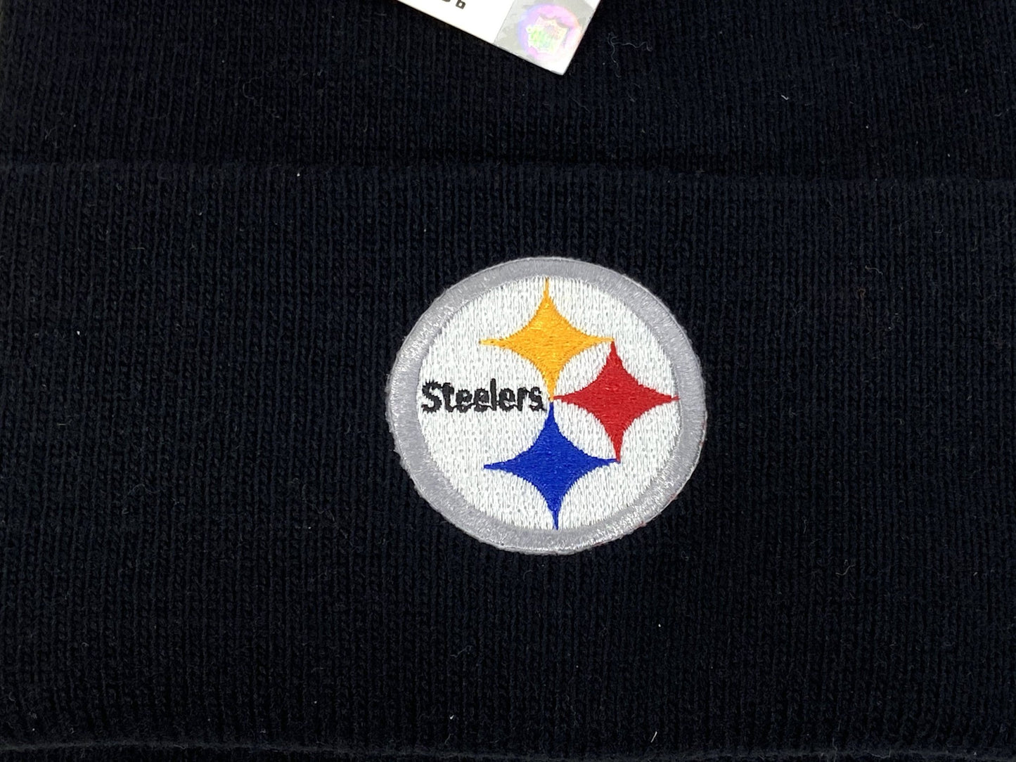 Pittsburgh Steelers Vintage NFL Black Cuffed NOS Logo Knit Hat