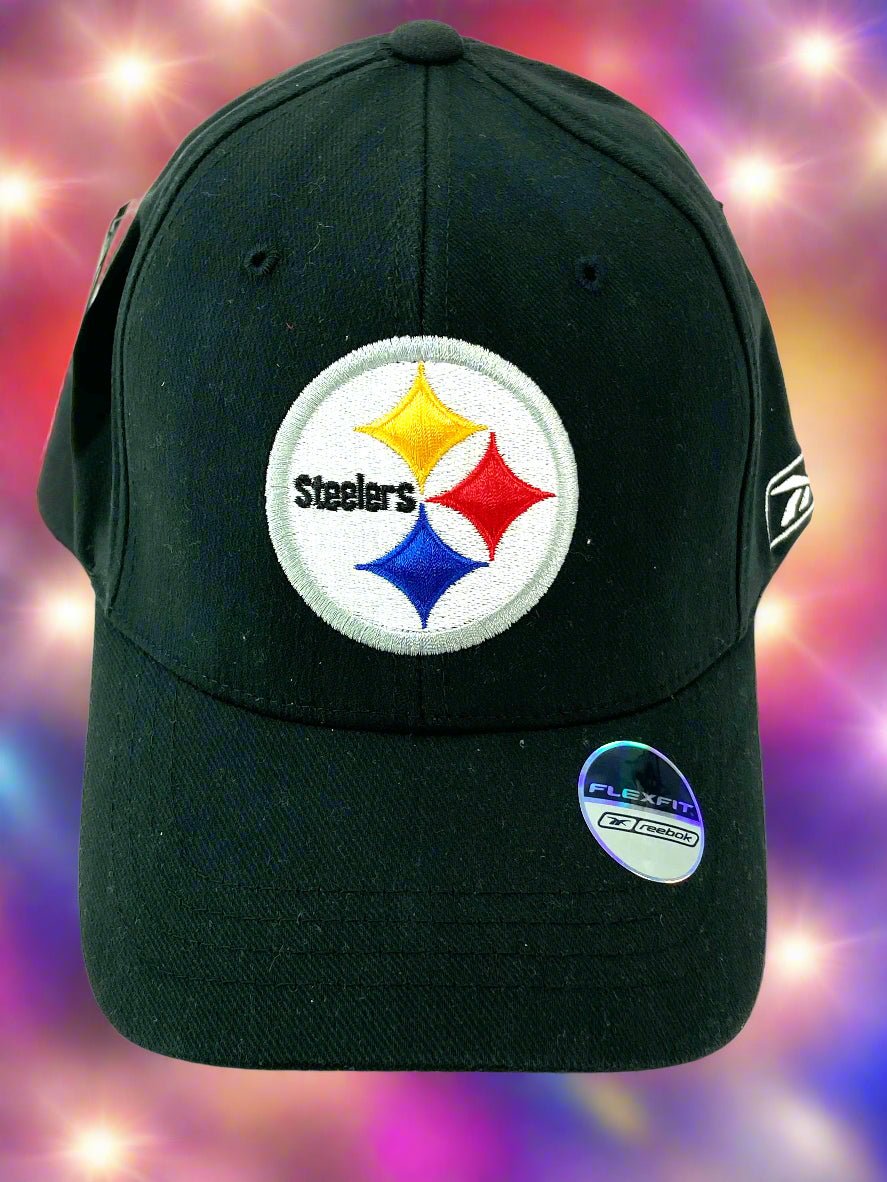 Pittsburgh Steelers Vintage NFL Black Flex-Fit NOS Logo Cap