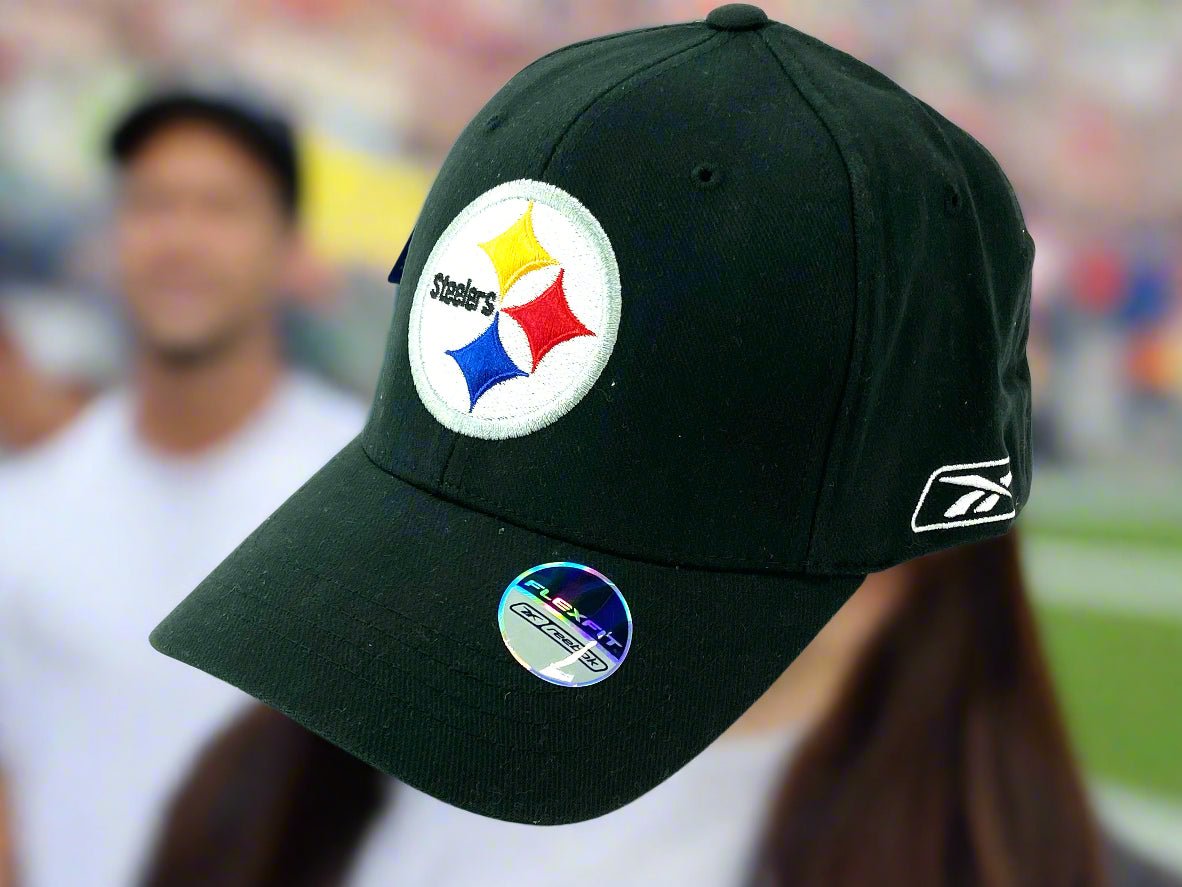 Pittsburgh Steelers Vintage NFL Black Flex-Fit NOS Logo Cap