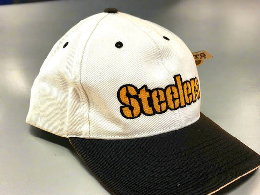 *(E5) Pittsburgh Steelers Vintage NFL White "Shadow" NOS Snapback