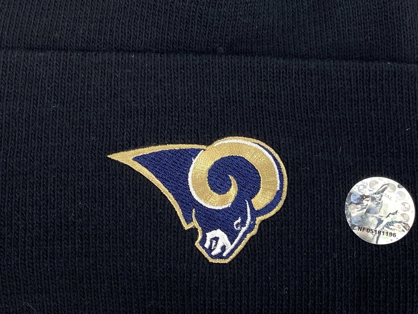 St. Louis Rams Vintage NFL Black Cuffed NOS Logo Knit Hat