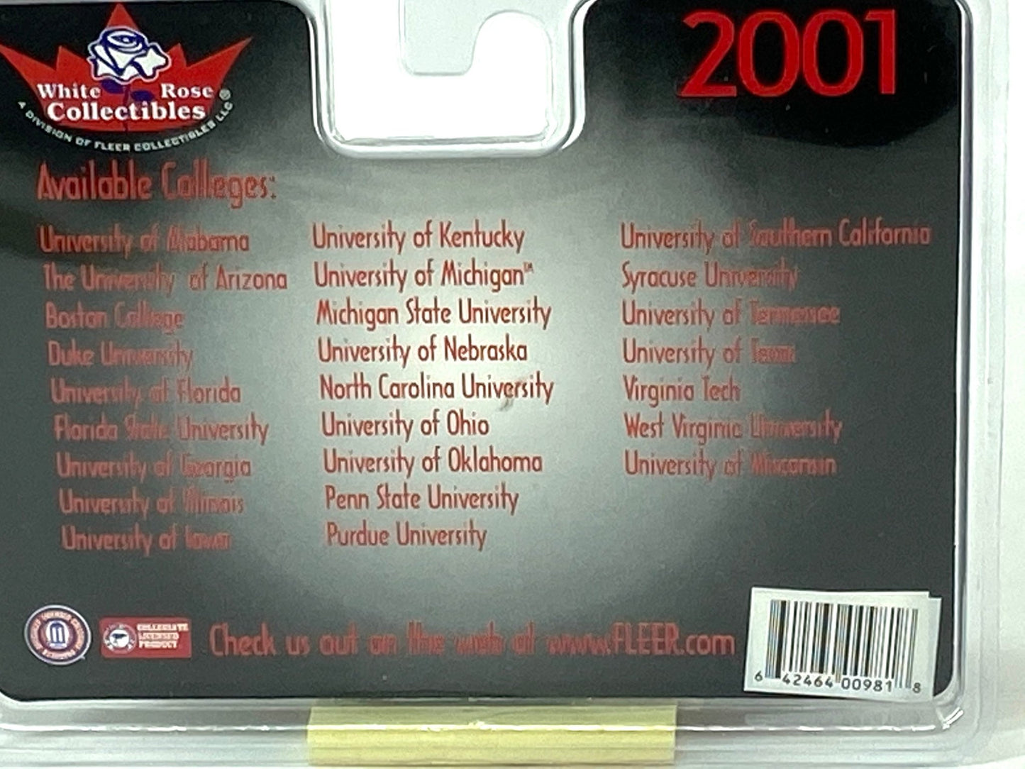 University of Wisconsin Badgers Vintage 2001 NCAA 1:58 Scale NOS PT Cruiser