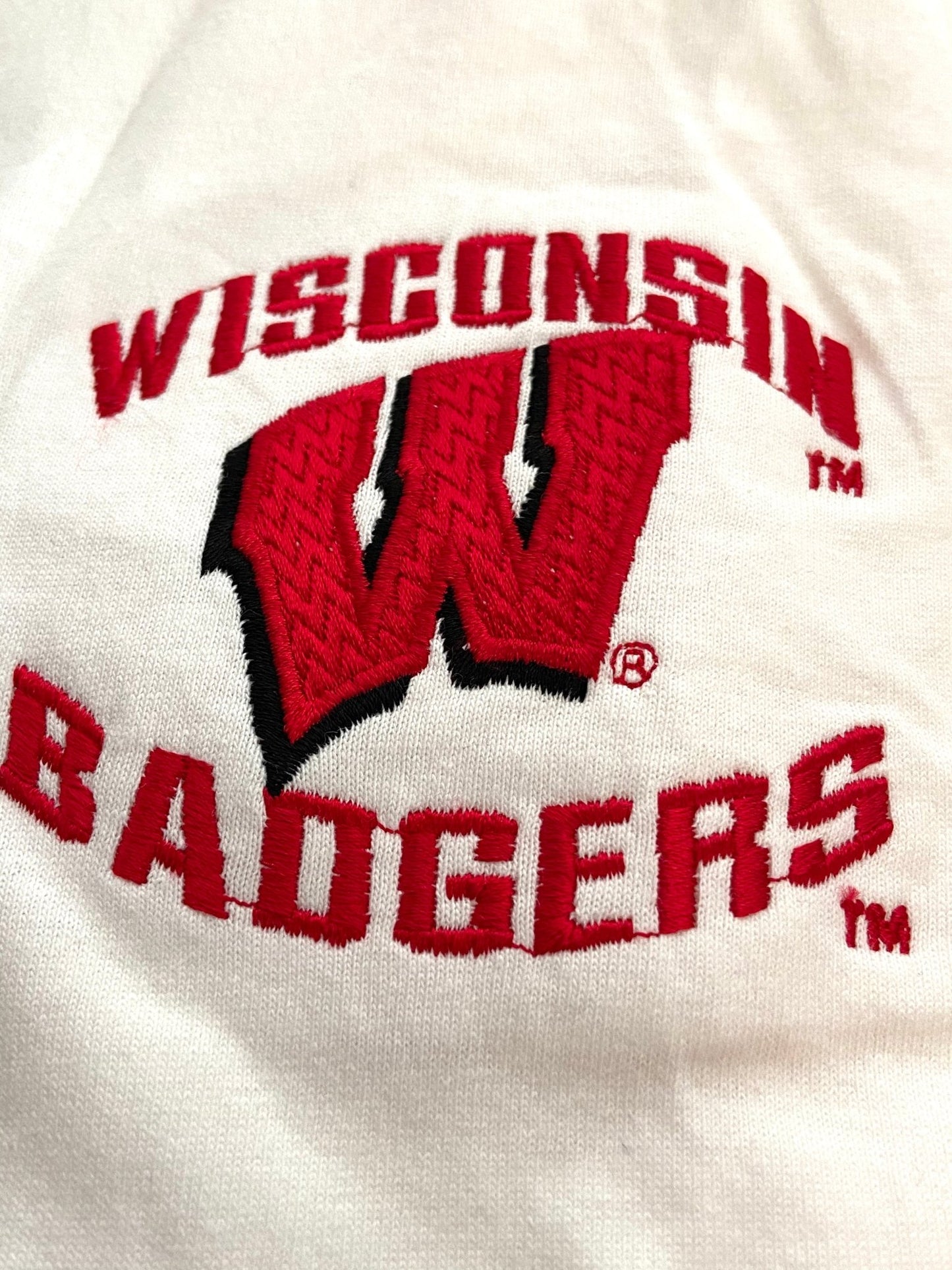 University of Wisconsin Vintage NCAA White Polo NOS Shirt