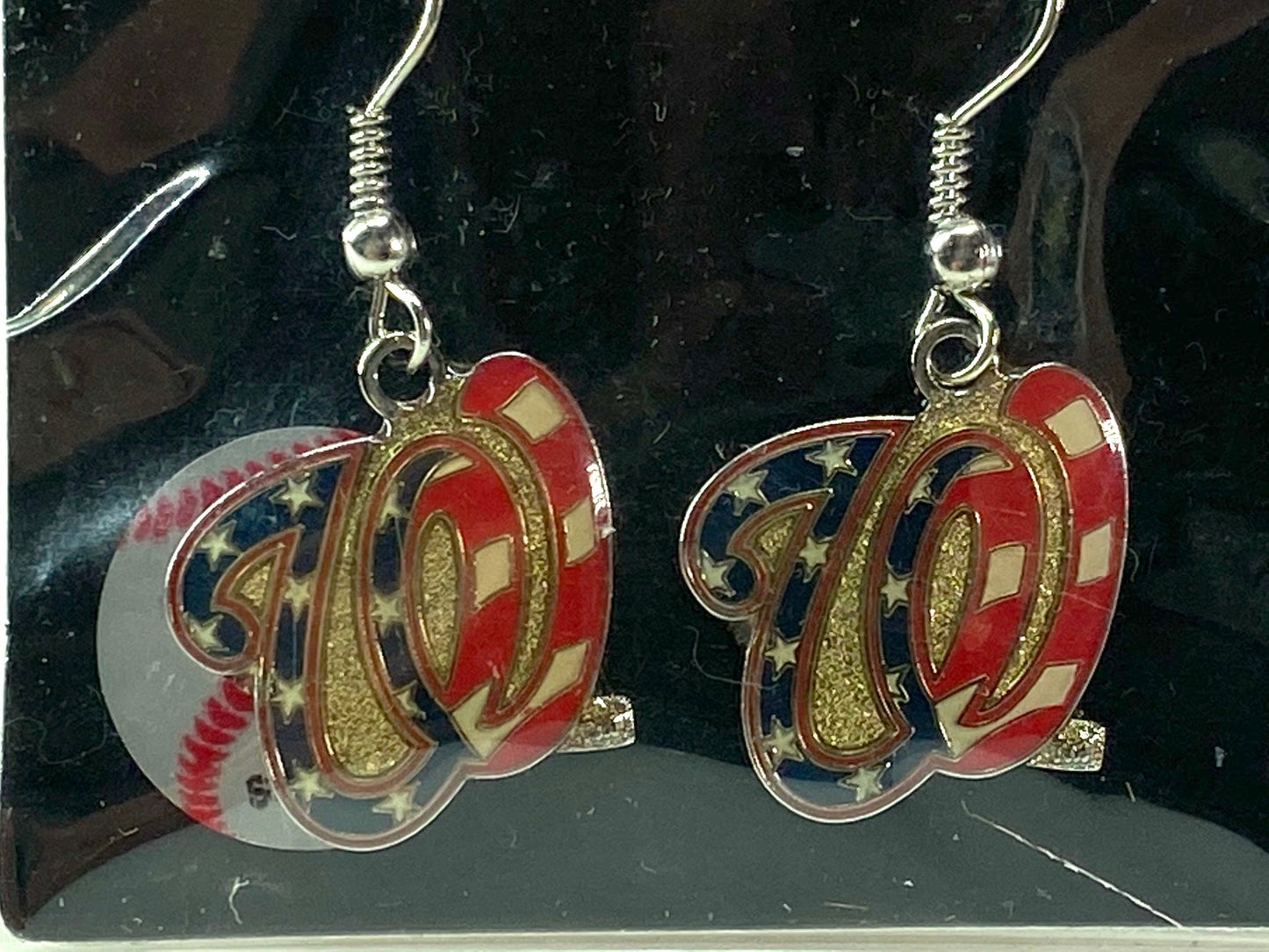 Washington Nationals Vintage MLB Stars & Stripes NOS Dangle Earrings