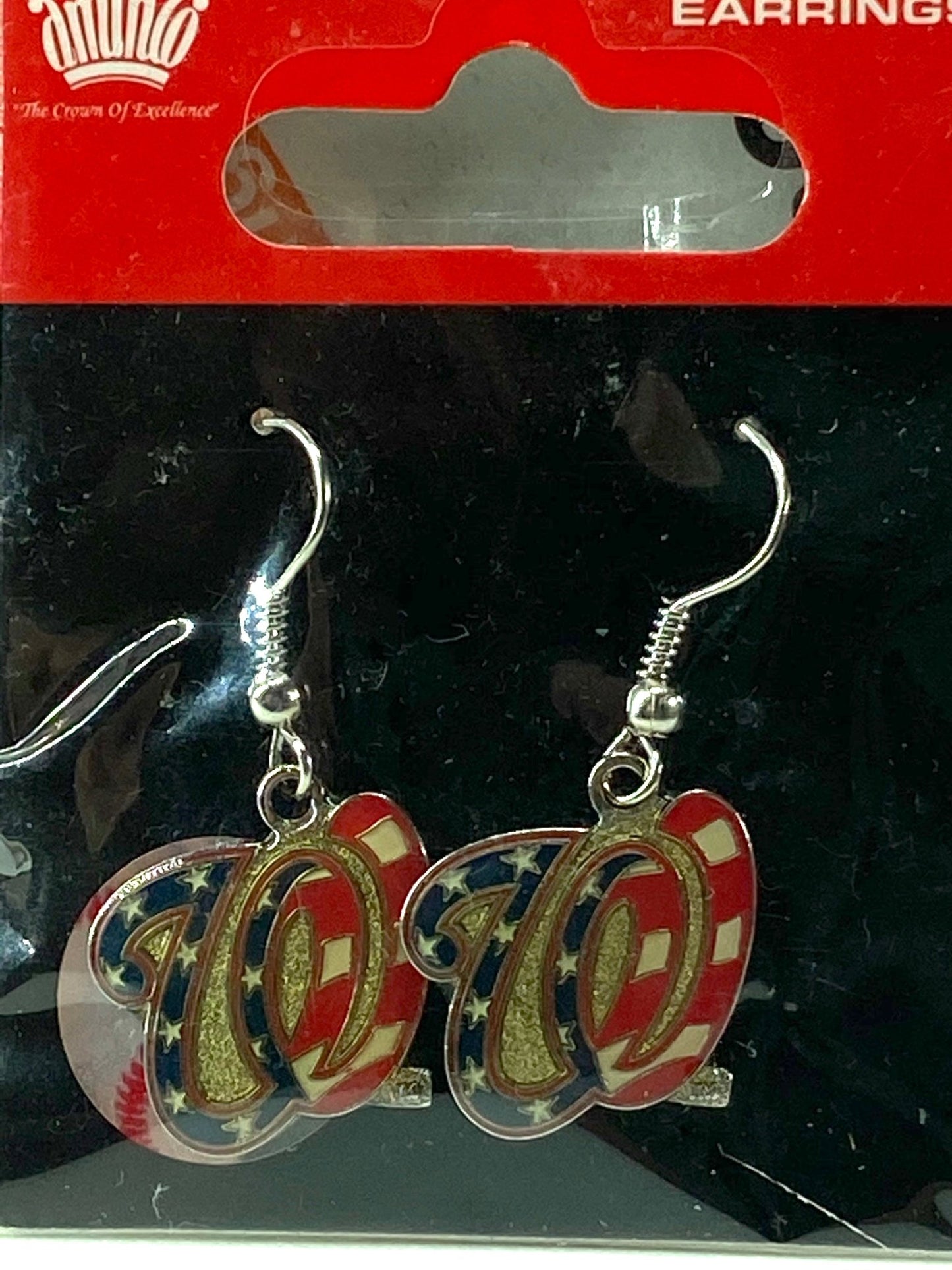 Washington Nationals Vintage MLB Stars & Stripes NOS Dangle Earrings