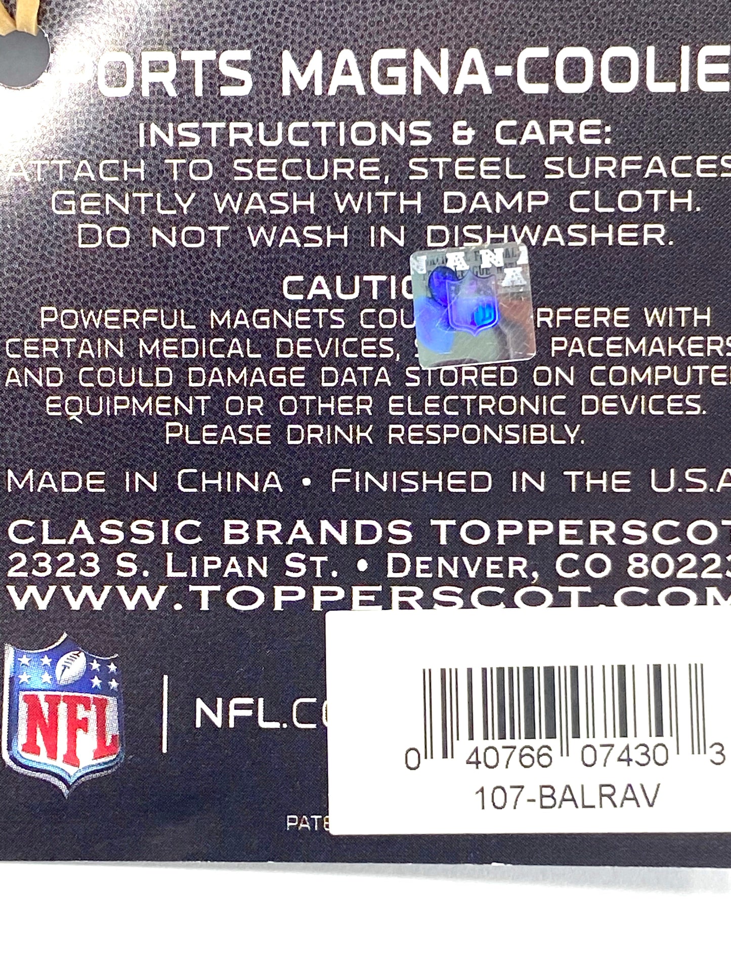 Baltimore Ravens 2015 NFL Magna Coolie NOS Drink Sleeve
