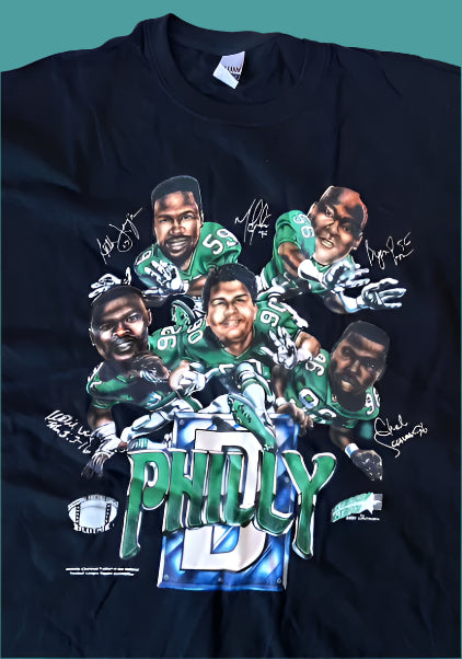 Philadelphia Eagles NFL "Philly D" XL Green NOS T-Shirt