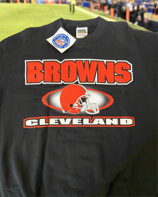 Cleveland Browns NFL 1999 Vintage Black NOS Sweatshirt Size XL