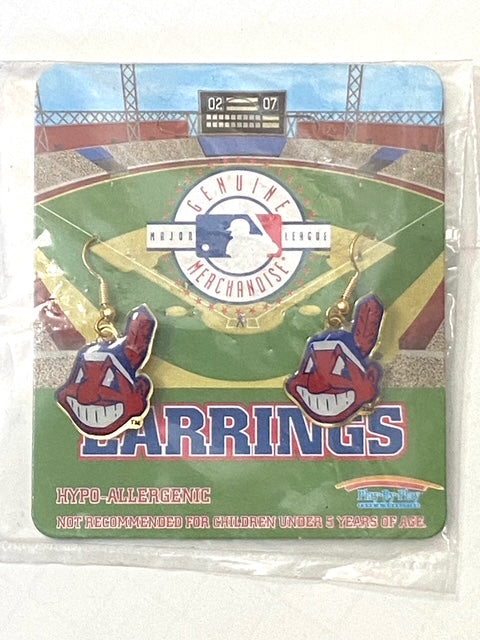 Cleveland Indians Vintage MLB 1999 NOS "The Chief" Dangle Earrings
