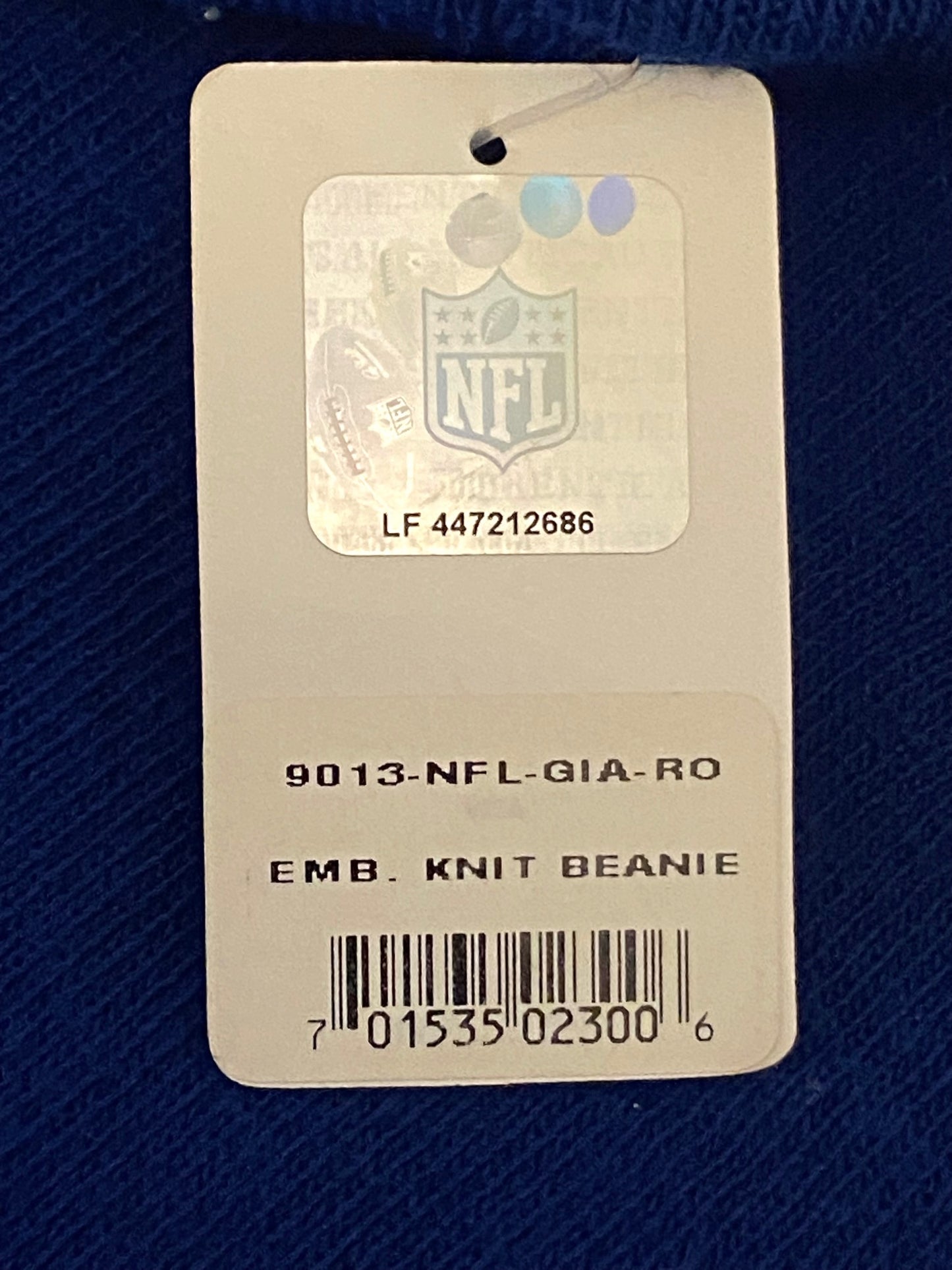 New York Giants Team Color NFL 2014 NOS Cuffless Beanie
