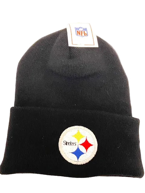 Pittsburgh Steelers Vintage Late '90s NFL Black Cuffed NOS Knit Hat by NFL