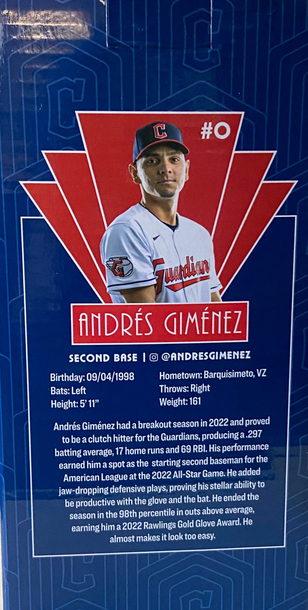 Andres Gimenez 2023 MLB Cleveland Guardians Bobblehead SGA