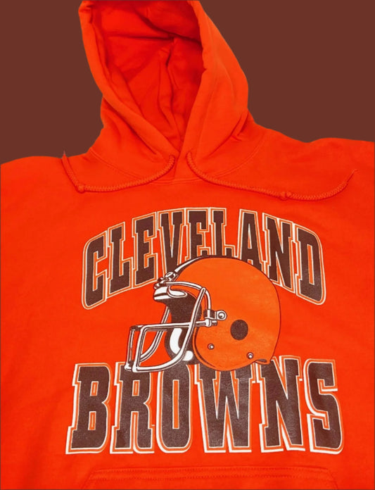 Cleveland Browns 1999 NFL Vintage Orange Hooded Logo Sweatshirt