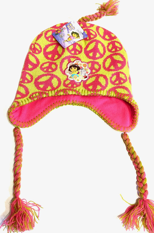 Dora the Explorer 2011 "Peace" Icon Knit Hat Ages 3+