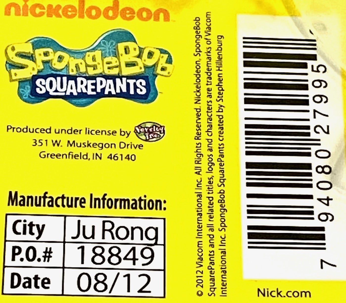 SpongeBob SquarePants 2012 "Smiling" NOS Knit Hat Ages 3+