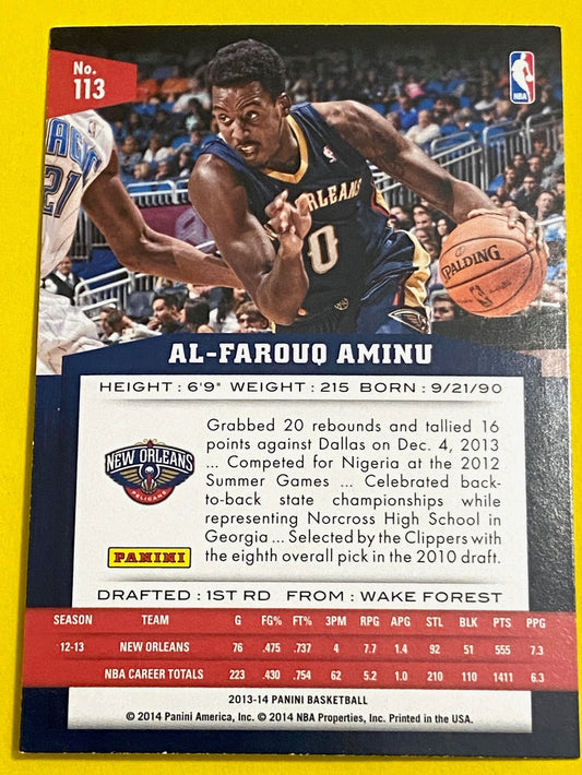 Al-Farouq Aminu #113 NBA 2013-14 New Orleans Pelicans by Panini