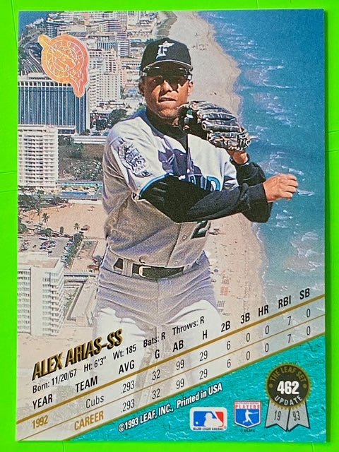 Alex Arias #462 MLB Base Set 1993 Florida Marlins by Leaf, Inc.