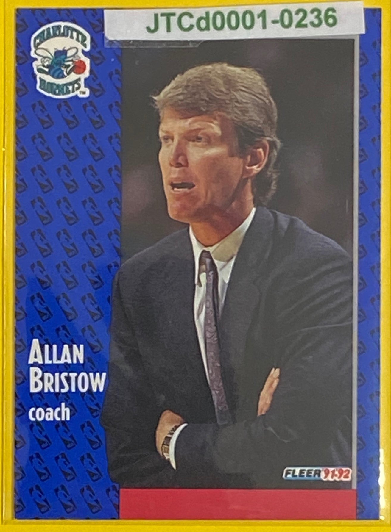Allan Bristow (Coach) 1991-92 NBA Fleer Base Set #252 Charlotte Hornets