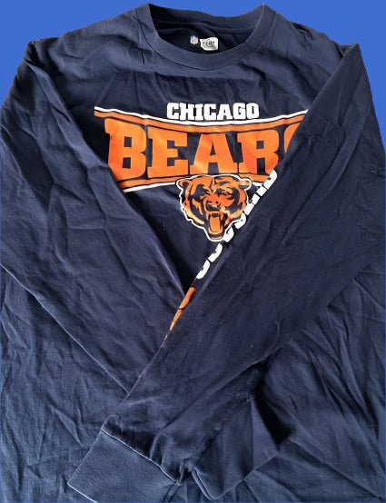 Chicago Bears NFL 2017 Adult Medium Navy Used LS T-Shirt